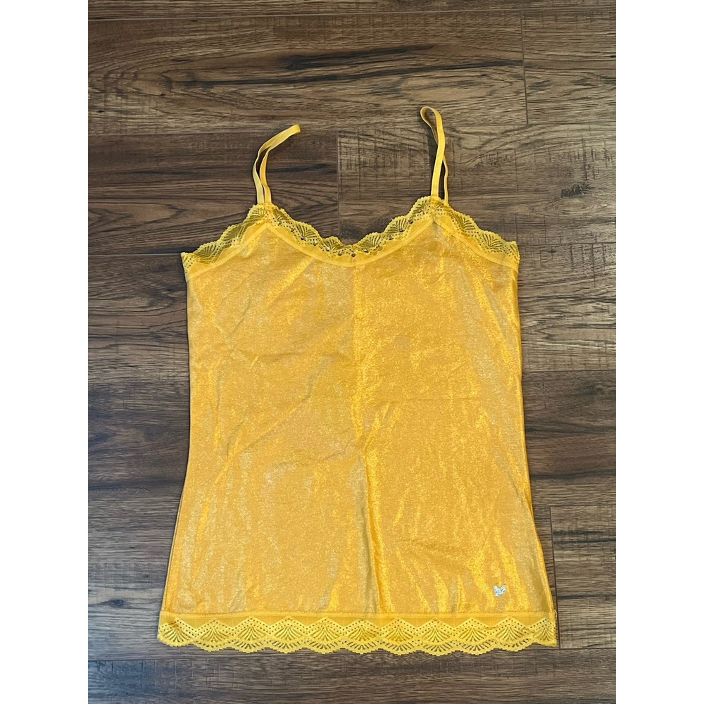 Dream Out Loud By Selena Gomez Sleeveless Lace‎ Cami Women Y2K Orange Shimmer M